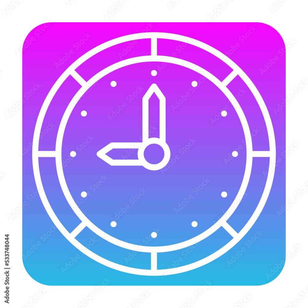 Wall Clock Glyph Gradient Icon Wall Clock Glyph Gradient Icon