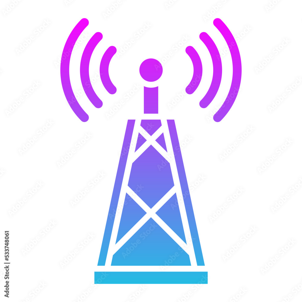Radio Antenna Glyph Gradient Icon Radio Antenna Glyph Gradient Icon