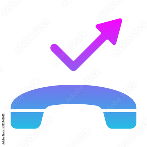Missed Call Glyph Gradient Icon