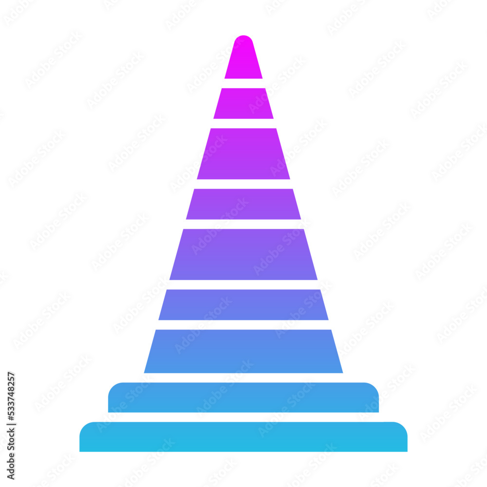 Traffic Cone Glyph Gradient Icon Traffic Cone Glyph Gradient Icon