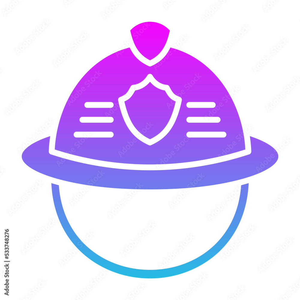 Firefighter Helmet Glyph Gradient Icon Firefighter Helmet Glyph Gradient Icon