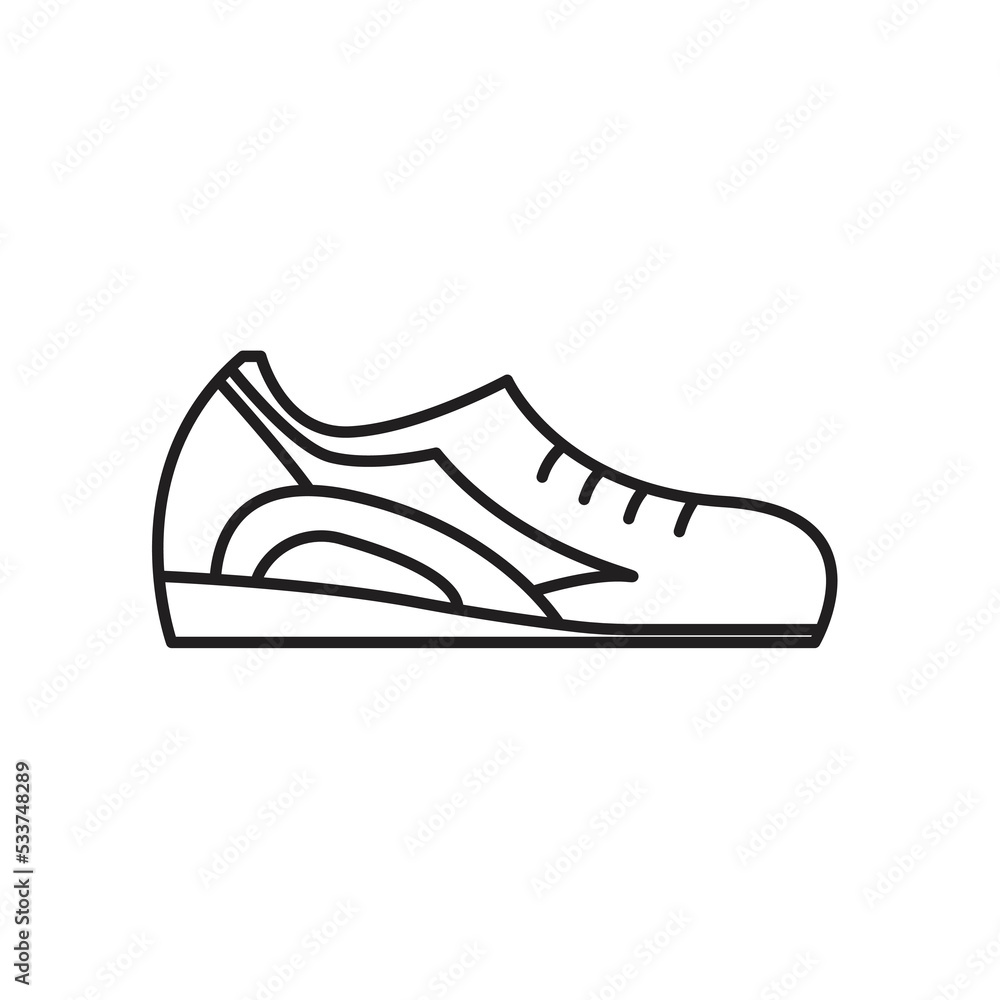 Shoe line icon vector symbol sneaker