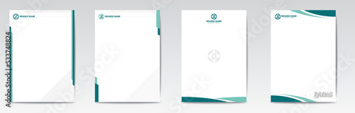 Set of Modern Business green Letterhead Design Template, Abstract Design, Corporate Business - Letterhead Template, Multipurpose, elegant concept - Vector EPS file