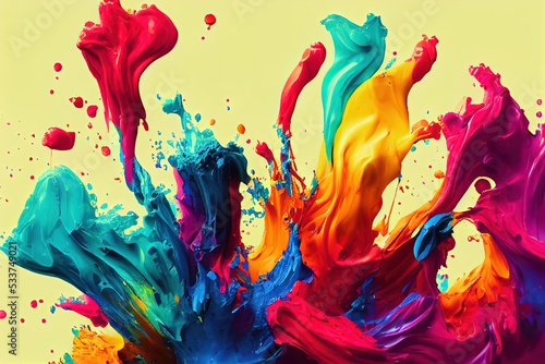 Colorful paint projections
