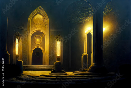 Fantasy World Temple Illustration RPG Concept Art