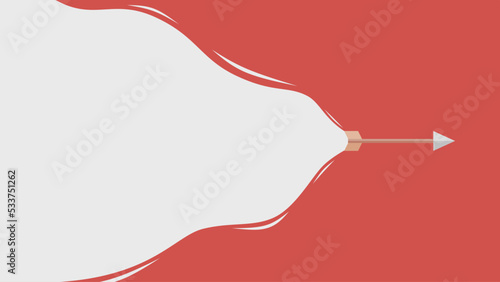 red and white background template with arrows darting