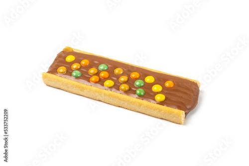 Chocolate Bar with Cookies and Multicolored Dragees