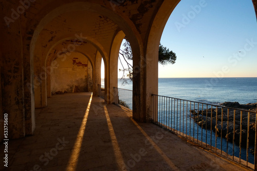 Coastal path on the Catalan Costa Brava in the town of S'agaro