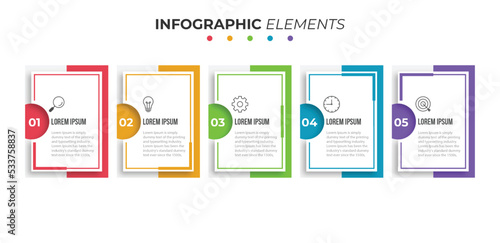 Five steps modern business infographic template design