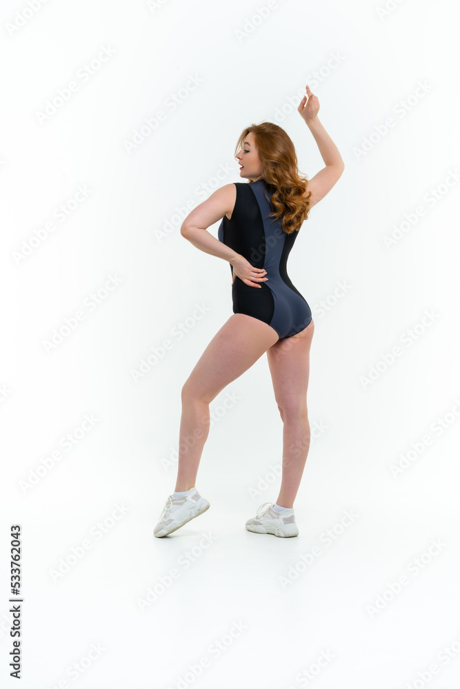 model size posing bodysuit on white background model size posing bodysuit on white background