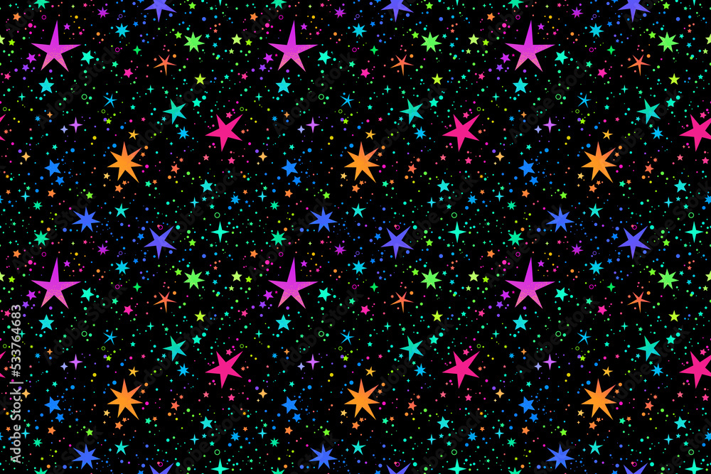 seamless contrast illustration with bright uneven stars on a black background seamless contrast illustration with bright uneven stars on a black background