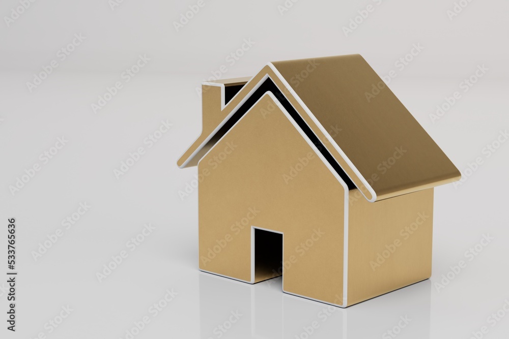 the concept of acquiring real estate. a large house on a white background. copy paste, copy space. 3D render the concept of acquiring real estate. a large house on a white background. copy paste, copy space. 3D render