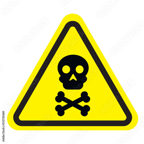 Triangle danger, scull, vector, illustration isolated on white background