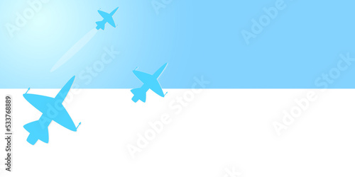 illustrazione di aerei militari con cielo azzurro e sfondo trasparente