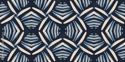 Ethnic Vector Boho Rug. Indigo Graphic Wallpaper. Trendy Geometric. Navy Mosaic Seamless. Carpet Bohemian Hippie. Aztec Artwork. Indigo Abstract Tapestry.