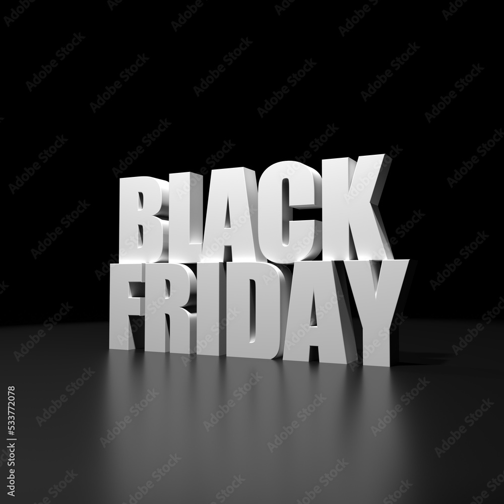 Black Friday 3D Lettering. Image with black background. Sign for social networks. Black friday announcement. Illustartion. Black Friday 3D Lettering. Image with black background. Sign for social networks. Black friday announcement. Illustartion.