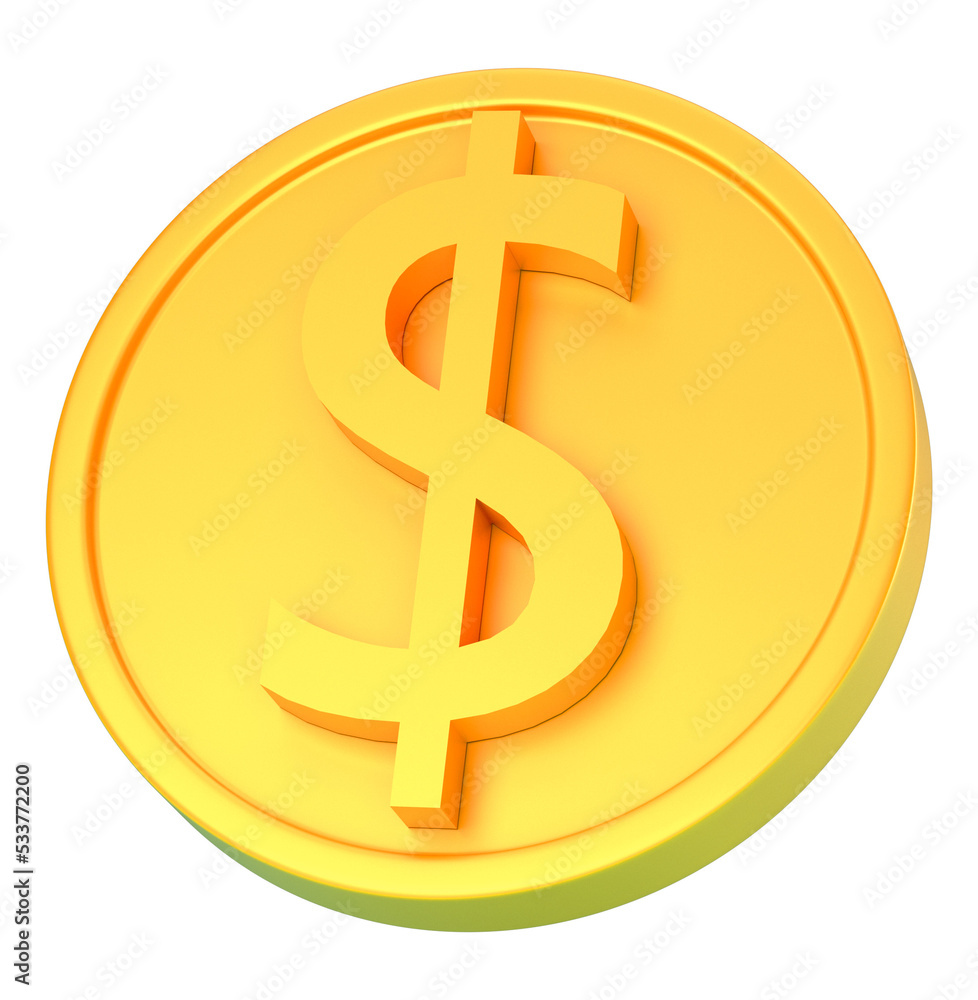dollar coin 3d render isolated dollar coin 3d render isolated