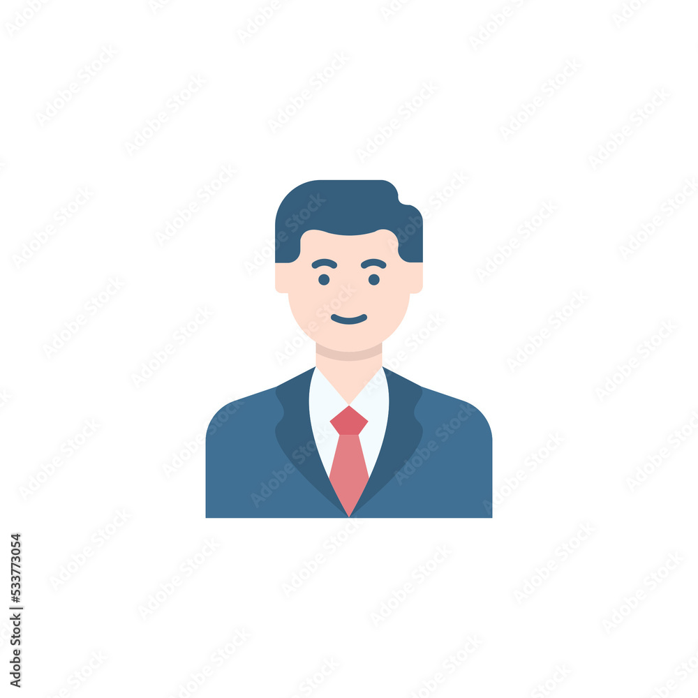 Profile picture icon Male face. Cute cartoon modern simple design.