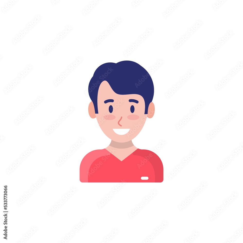 Profile picture icon Male face. Cute cartoon modern simple design.