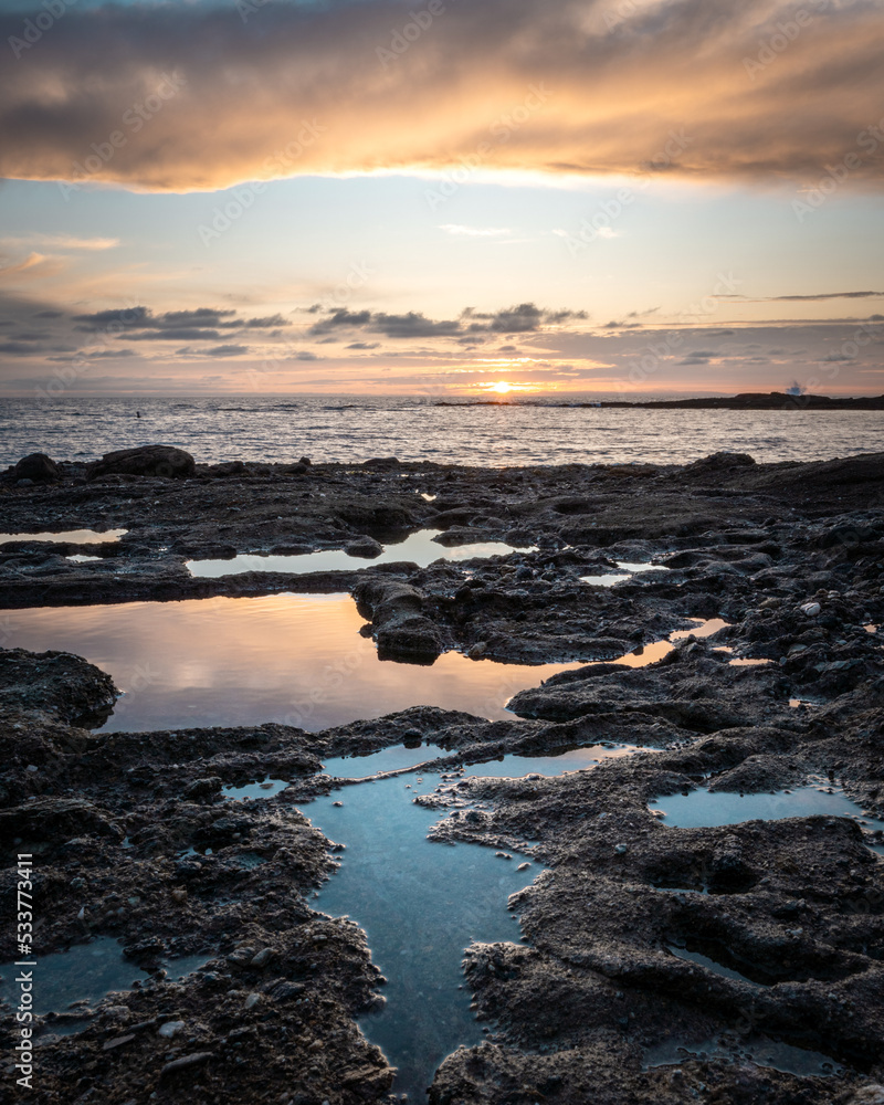 Reflection In Laguna Beach Tidepools at Sunset 