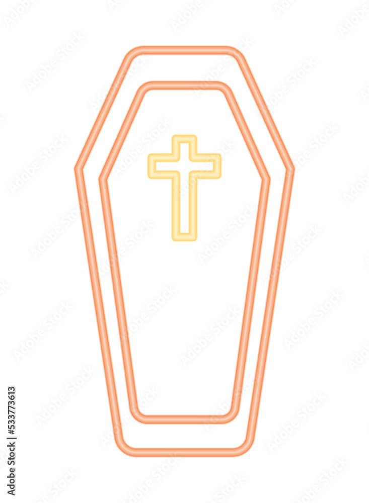 Obraz premium neon coffin icon