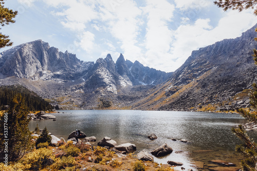 lake and mountains