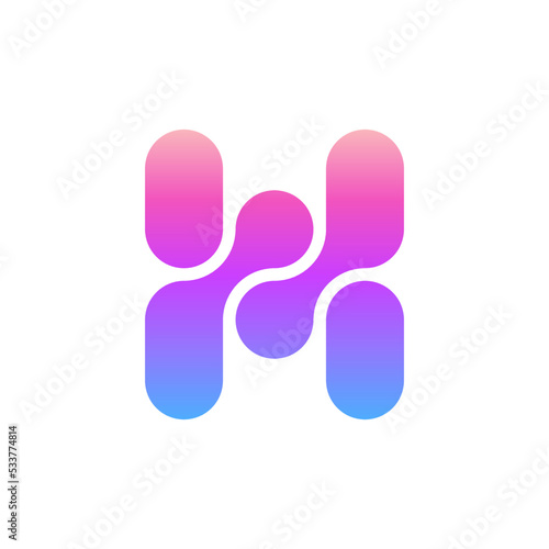 Letter H technology modern creative logo design