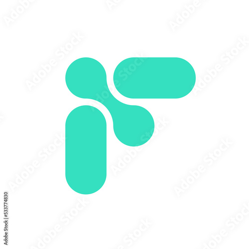 Letter F technology modern creative logo design