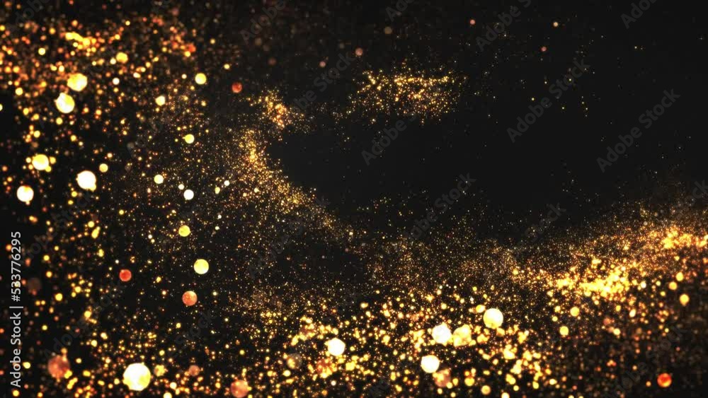 Golden Glitter Particles Loop Background V02 Stock Video | Adobe Stock