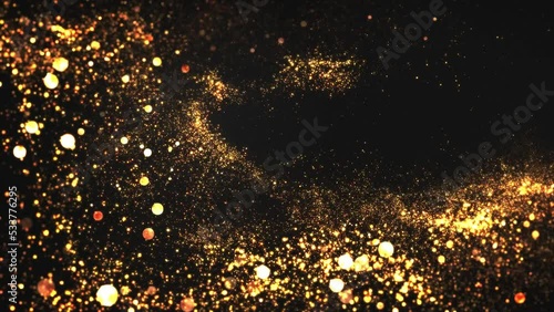 Golden Glitter Particles Loop Background V02