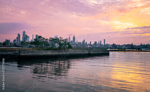 sunrise over the river morning relax calm Hoboken jersey city  © Alberto GV PHOTOGRAP
