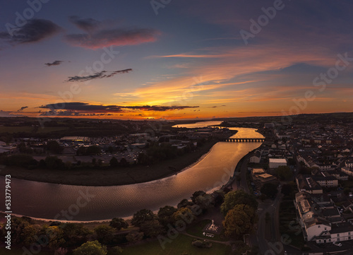 Sunset over the river taw