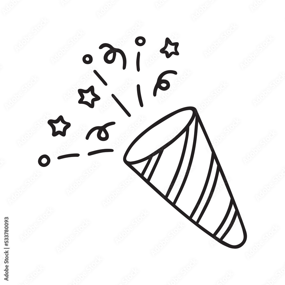 Hand drawn petard doodle. Fireworks in sketch style. Vector illustration isolated on white background Hand drawn petard doodle. Fireworks in sketch style. Vector illustration isolated on white background