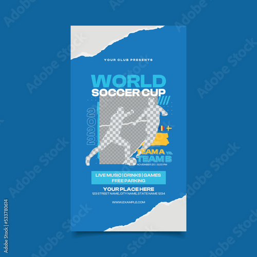 World cup soccer social media story template