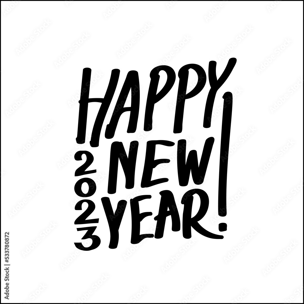 Obraz premium Vector Lettering Happy New Year 2023