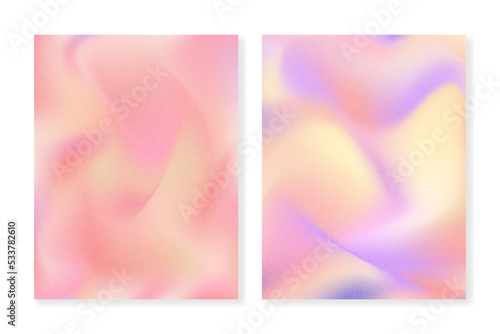 Set of soft wavy grainy gradient backgrounds. For brochures, booklets, banners, business cards, social media and other projects. For web and printing.
