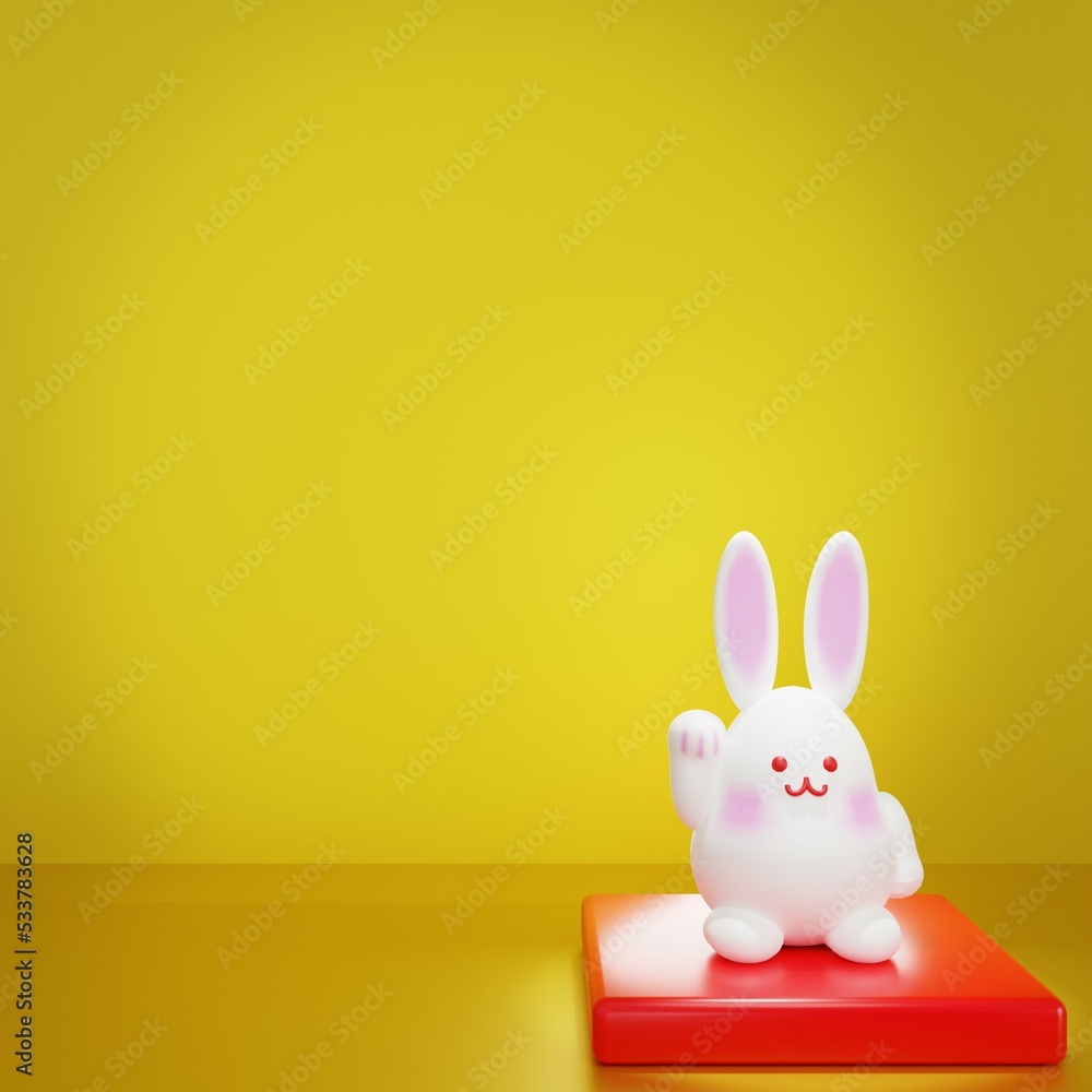 Obraz premium Beckoning Rabbit Figurin - 
