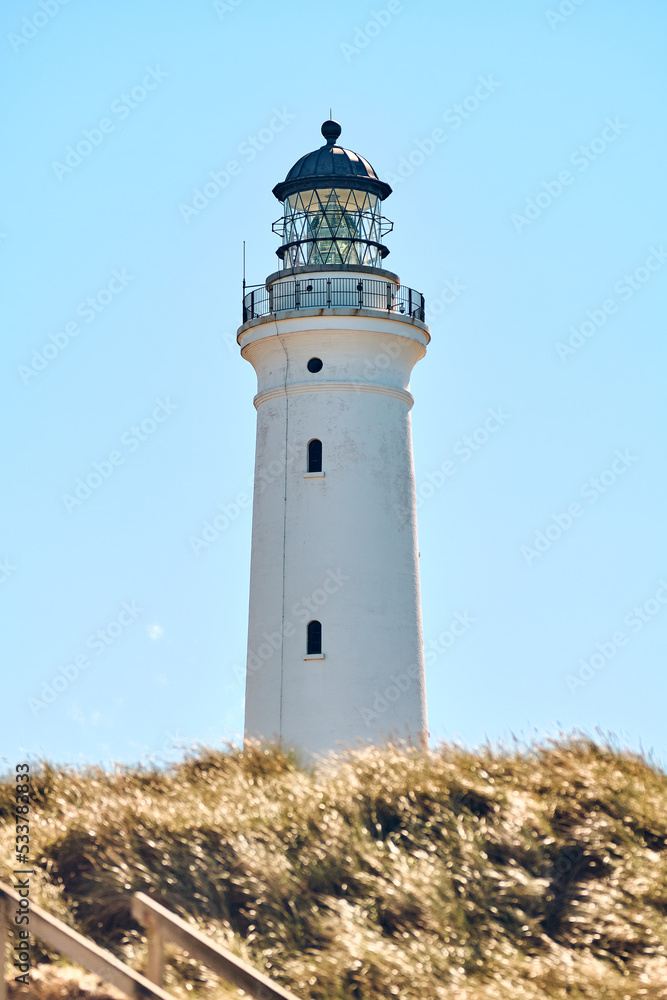 Lighthouse Hirtshals Fyr at the danish coast. High quality photo