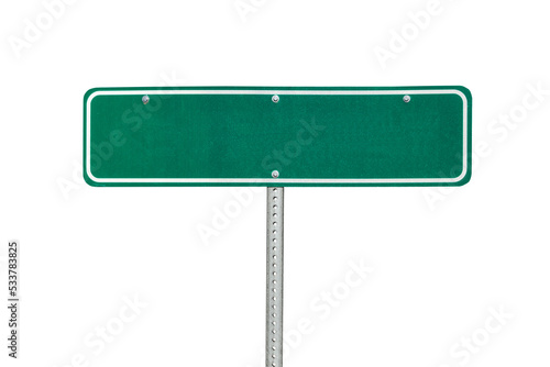 Fotografie, Obraz Blank green directional sign isolated.