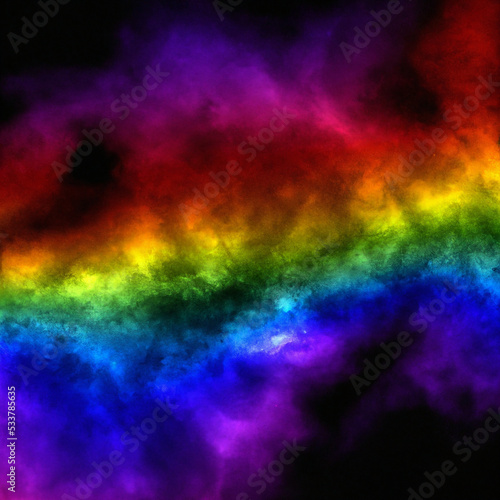 Colorful galactic nebula in space, full spectrum, starry background © WolfBytes