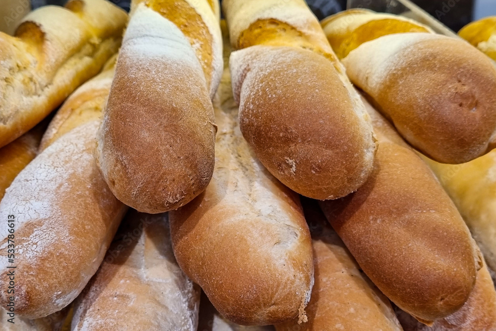 Fresh fragrant tasty baguette. Fresh bakery. Fresh fragrant tasty baguette. Fresh bakery.