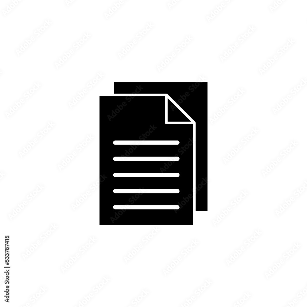 Document icon vector for web and mobile app. Paper sign and symbol. File Icon Document icon vector for web and mobile app. Paper sign and symbol. File Icon