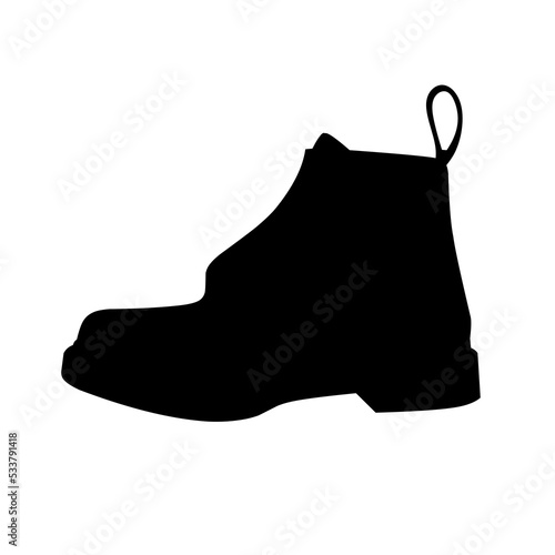 Dr Martens shoe silhouette vector illustration. Isolated on a white background. Great for shoe logos photo