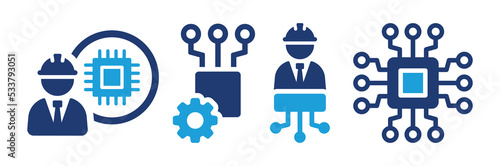 Electronic engineering icon set. Technician symbol. Technology concept.