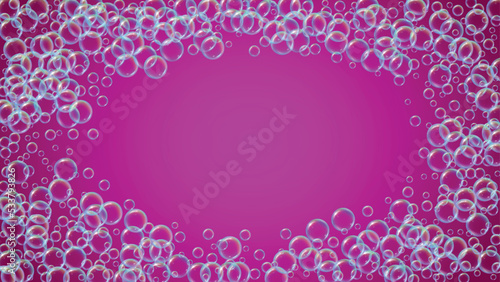 Bathtub foam. Detergent soap bubble and suds for bath. Shampoo.