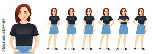 Woman in casual style clothes set