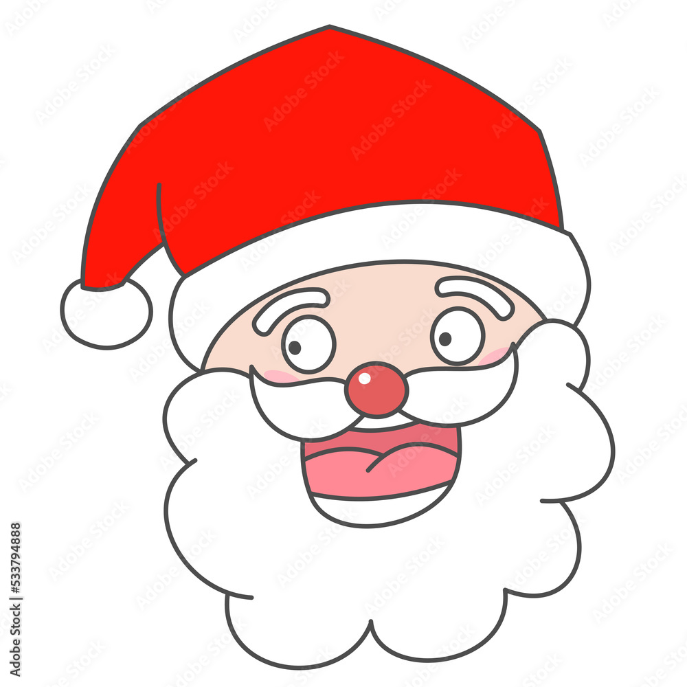 Hand drawn cartoon style various emotions of santa claus head with transparent background for decoration christmas holiday celebration content concept Hand drawn cartoon style various emotions of santa claus head with transparent background for decoration christmas holiday celebration content concept