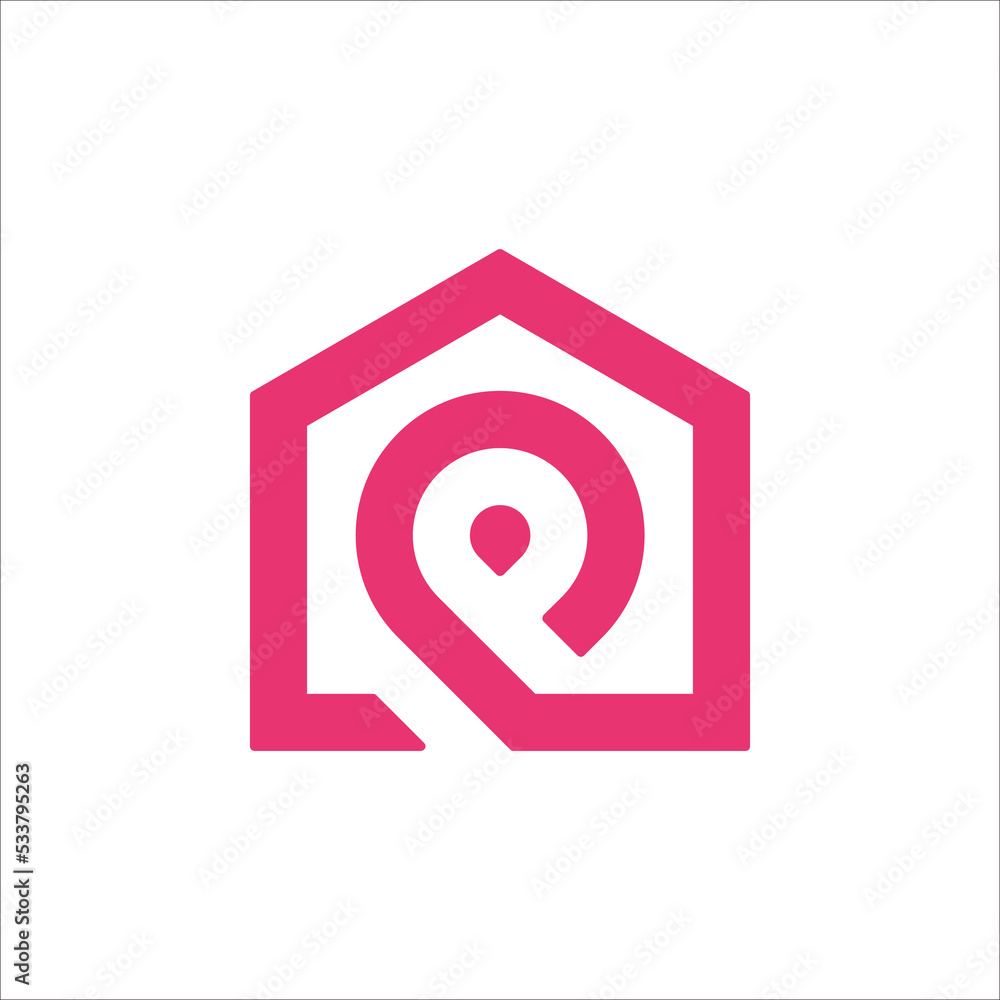 P Letter With Home Logo Design Template P Letter With Home Logo Design Template