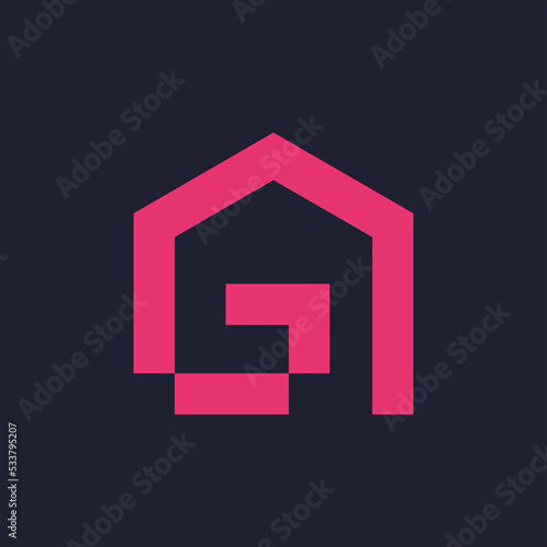 Letter G Home Logo Design Template Element