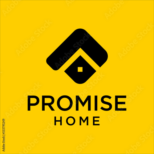letter p home building architecture logo flat